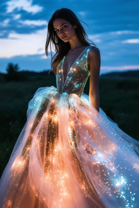 dinosagres_A_beautiful_model_wearing_a_bioluminescent_gown_made_30a6b4c0-eb8c-49c9-bc69-b044f6c0a1e2